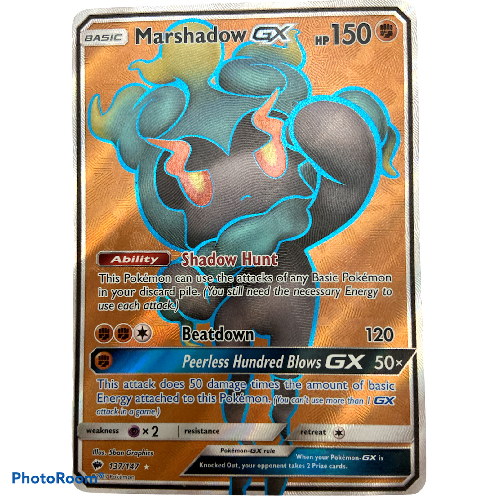 Marshadow GX 137/147 Burning Shadows Full Art Ultra Rare Pokemon Card