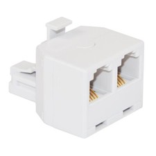 RadioShack - 4-Pin RJ-11/RJ-14 Two Outlet Modular Telephone Plug Adapter