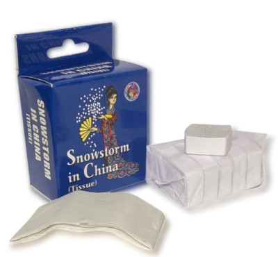 White SNOWSTORM IN CHINA Magic Trick Paper Confetti Tablets Snow 10 Load Set  