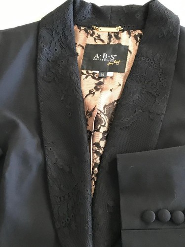 Ladies Dressy Black Fitted Blazer Evening Jacket ~ Lace Lined ABS Collection 14 - Picture 11 of 13