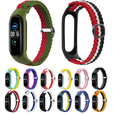Woven Nylon Watch Bands Strap for Xiaomi Mi Band 6 5 4 Wristband Watch Bracelet