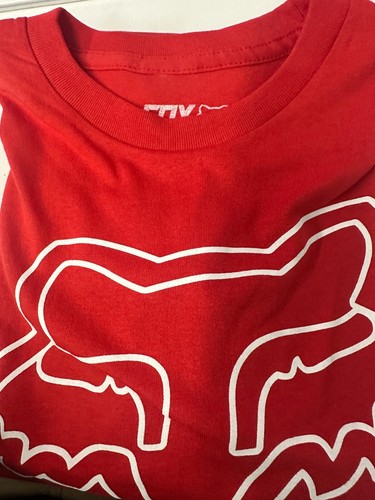 MENS RACING MOTOCROSS SKETCH LOGO T SHIRT RED LONG SLEEVES - Picture 2 of 4
