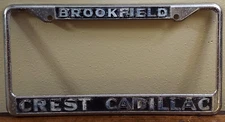 Vintage Original Cadillac Caddy Dealership License Plate Frame Brookfield WI