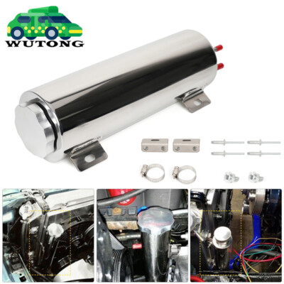 3'' X 9'' Polished Stainless Steel 32 OZ Radiator Coolant Over Flow Puke Tank Can