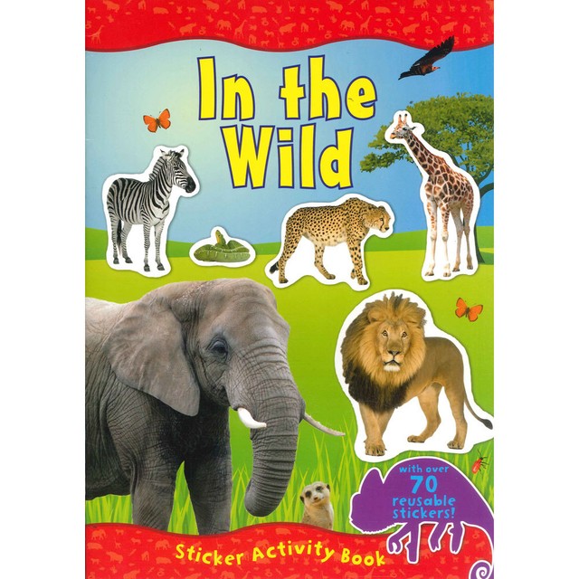 A4 in The Wild Animals Activity Book 70 Reusable Stickers Full Colour