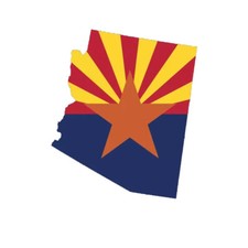 Arizona State Shaped Flag Sticker Decal