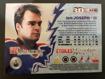 1996-97 Pinnacle McDonald's Caged Ice Breakers Curtis Joseph 3D