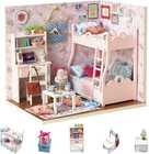 Dollhouse Miniature DIY House Kit Creative Room with Furniture and Cover for Rom