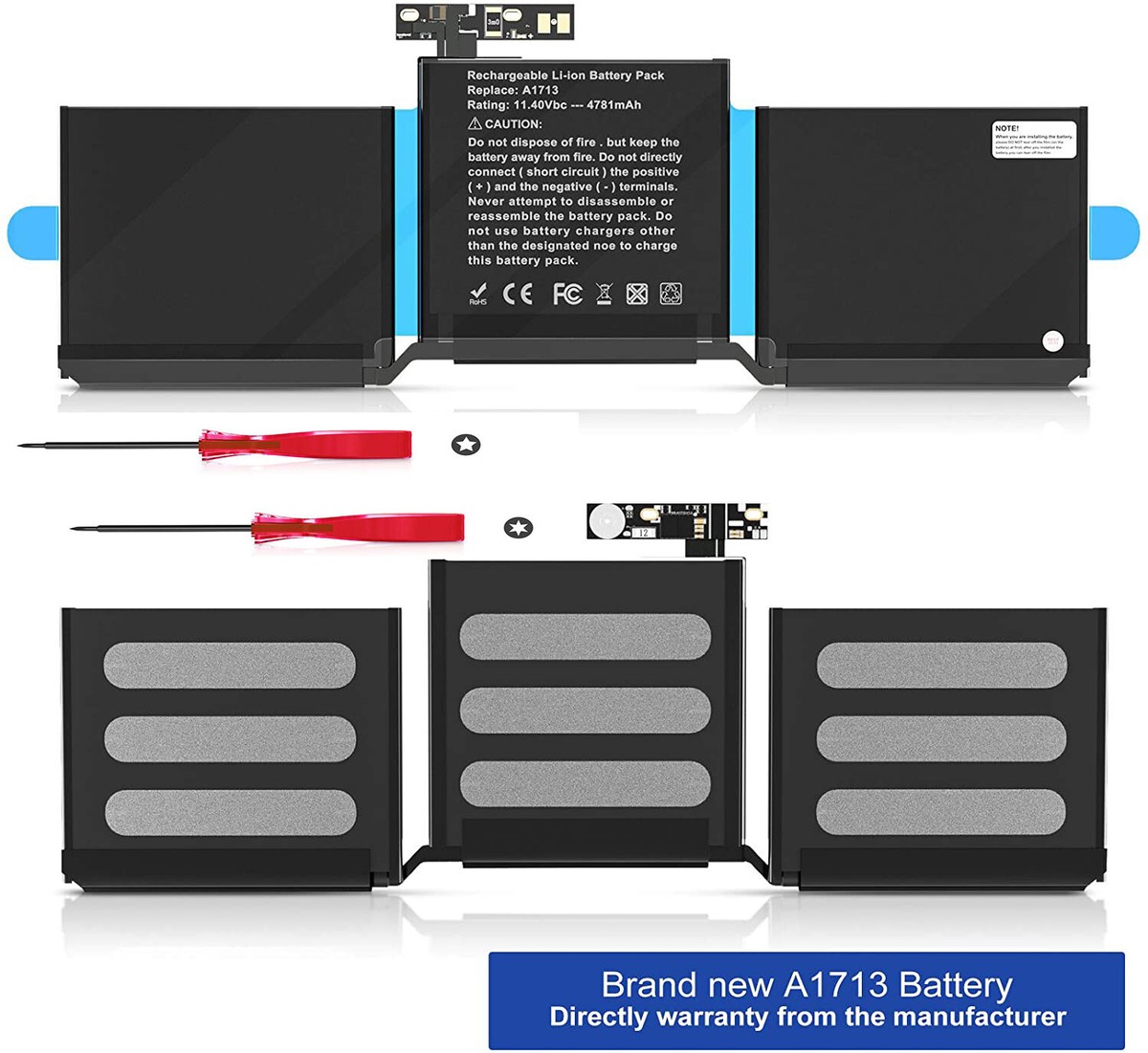 Apple A1713 11.4V Battery for MacBook Pro 13 inch A1708 for