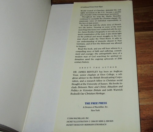 Martin Niemöller ~ James Bentley. 1st HbDj 1984. 0029027306 NEW! in MELB - Picture 11 of 12