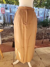 Vintage Y2K Tommy Hilfiger Camel Color Wool Maxi Pencil Skirt Size 10 NWD