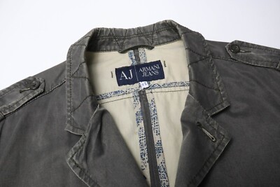 ARMANI JEANS Jacket Men's USA 34 Unlined Aged Look Button Up