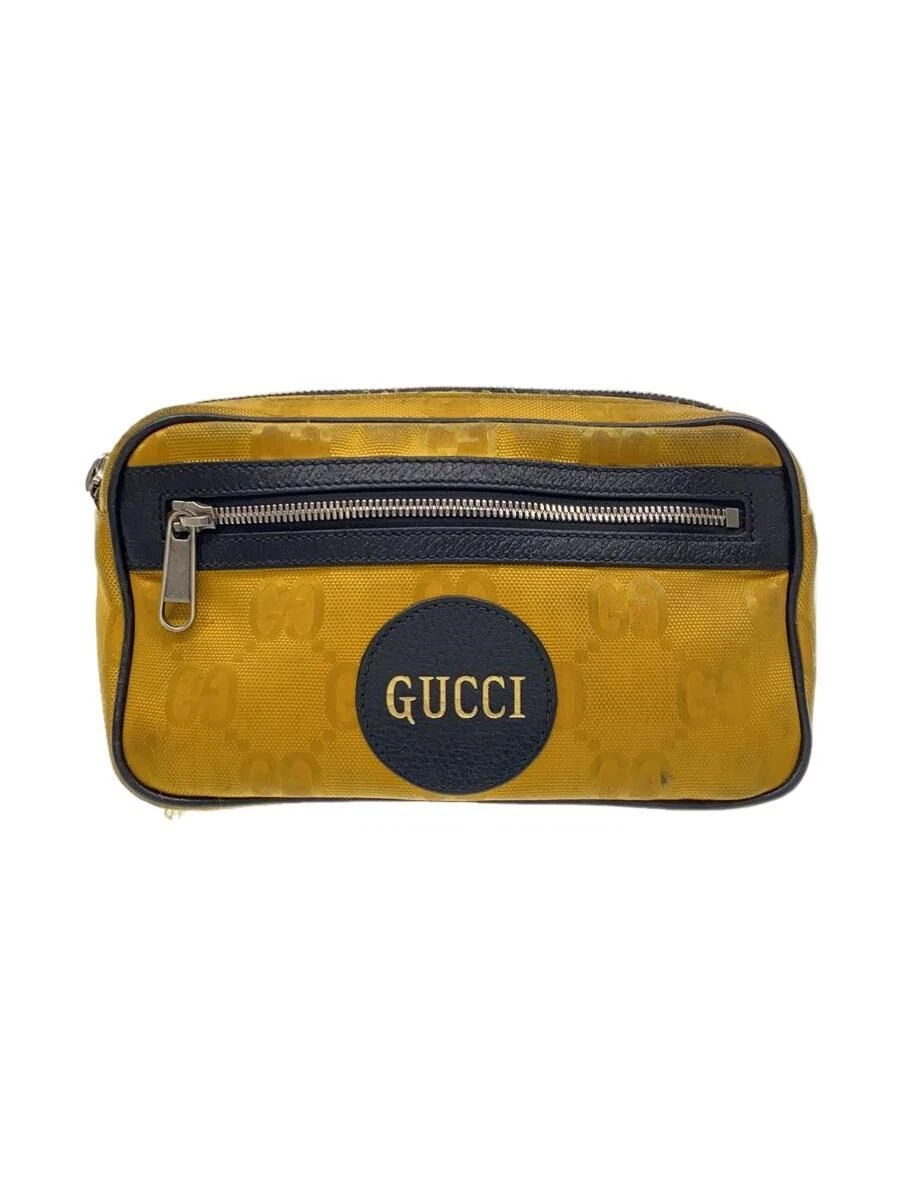 GUCCI Sac Taille Ceinture Hors Grille Nylon Jaune Motif Total Occasion