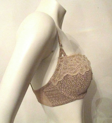 DKNY 452092 Vintage Whisper Balconette Underwire Bra 34D Animal Print Beige Lace - 第 9/11 張圖片