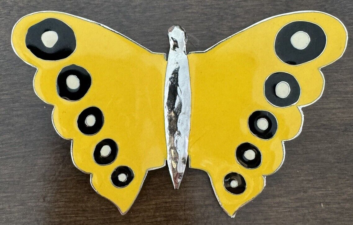 Vintage Sonya Rykiel Large Yellow Butterfly Brooc… - image 1