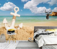 3D Beach Starfish ZHU5322 Wallpaper Wall Mural Removable Self-adhesive Zoe