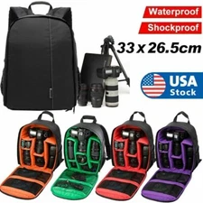 Camera Backpack Shoulder Bag Rucksack Waterproof Case for Canon Nikon Sony DSLR