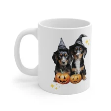 11 oz White Mug Fun Dog Halloween Mug Fall Coffee Tea Hot Chocolate Mug