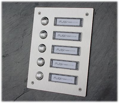 Designer Klingel Türklingel Klingelplatte Türstation Edelstahl V2A 5 Fach