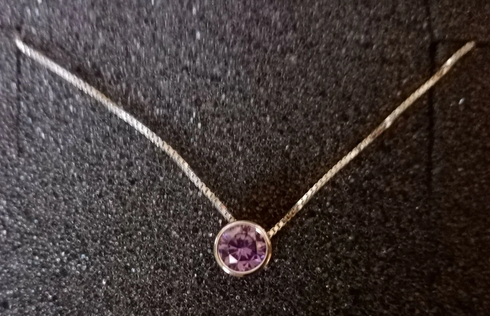 Stroili Girocollo in argento 925 con zircone viola - Immagine 3 di 4