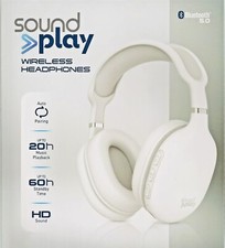Sound Play Wireless Headphones White Bluetooth 5.0