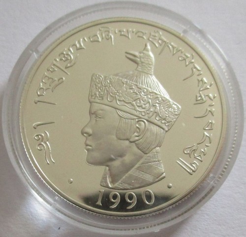 Bután 300 Ngultrum 1990 Mundial de fútbol en Italia plata - Imagen 2 de 2