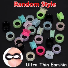 6-100Pcs Ear Gauge Silicone Tunnel Plugs Flexible Stretching Kit Random 2g-3/4"
