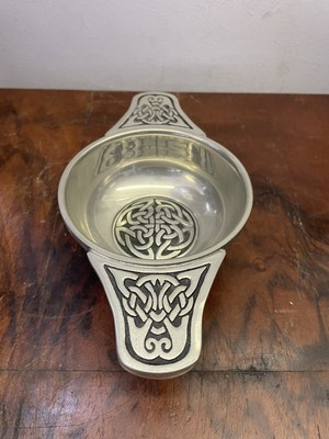 St. Justin - Pewter Wedding Vow Quaich To Love, Guide And Protect 
