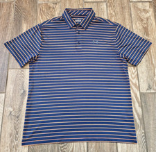 Under Armour UA Playoff Polo Short Sleeve Golf Shirt Navy Blue Stripe XL Stretch