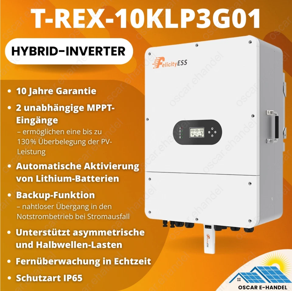 Solaranlage Komplettpaket mit Speicher 15kWh Wechselrichter 10kW Set PV Felicity - Bild 4 von 4