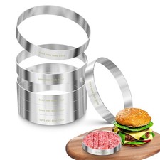 Sous Vide Hamburger Patties Cooking Rings for 1/2 LB, Stainless Steel
