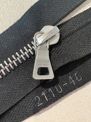 Authentic PRADA MILANO riri Zipper M6 Silver Metal Deadstock for