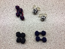 Four Pairs of Silk Knot Cufflinks