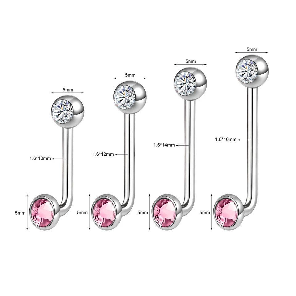 14G Titanium Crystal Christina Piercing VCH Piercing for Women Genital Jewelry - Image 4 of 4