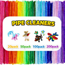 Pipe Cleaners Chenille Stems 30cm Assorted Colors High Quality Craft Set
