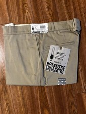 NWT VTG Sears Roebucks Workwear Pants Khaki Poplin Reg Fit Wrinkle Free 36x29