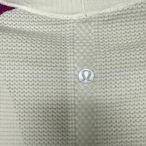 Lululemon Run Swiftly Tech Manica Corta Donna 12 Bianco Ultra Viola Elasticizzato Palestra - Foto 4 di 6