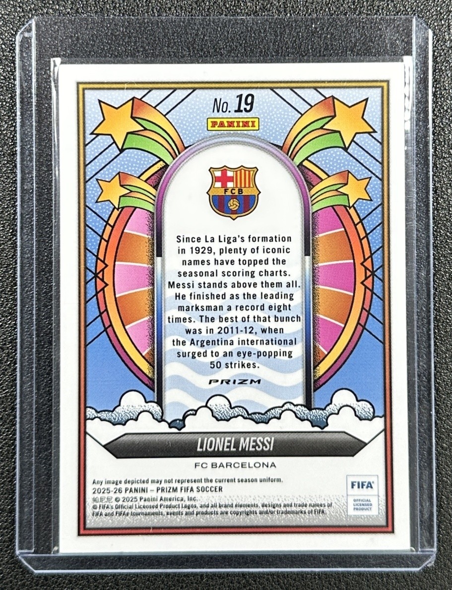 LIONEL MESSI 2025-26 PANINI PRIZM FIFA #19 GROOVY SP BARCELONA view 2