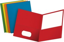 Pocket Folders, Textured , Assorted Colors Blue, Red, Yellow, Orange, Green ...