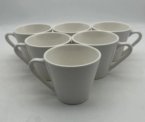 Vtg Syracuse China 12-B Syralite Coffee Cups Tea Cups Set Of 6 Off White
