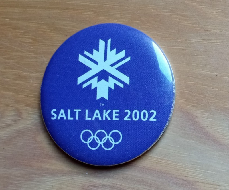 "Olympic Winter Games Salt Lake 2002" Pin Button - Used - Very Good Condition