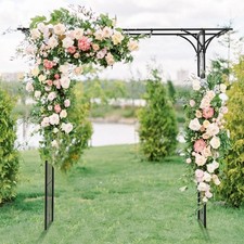 81 Inch Metal Garden Arch Wedding Arbor Outdoor Pergola for Climbing Plants