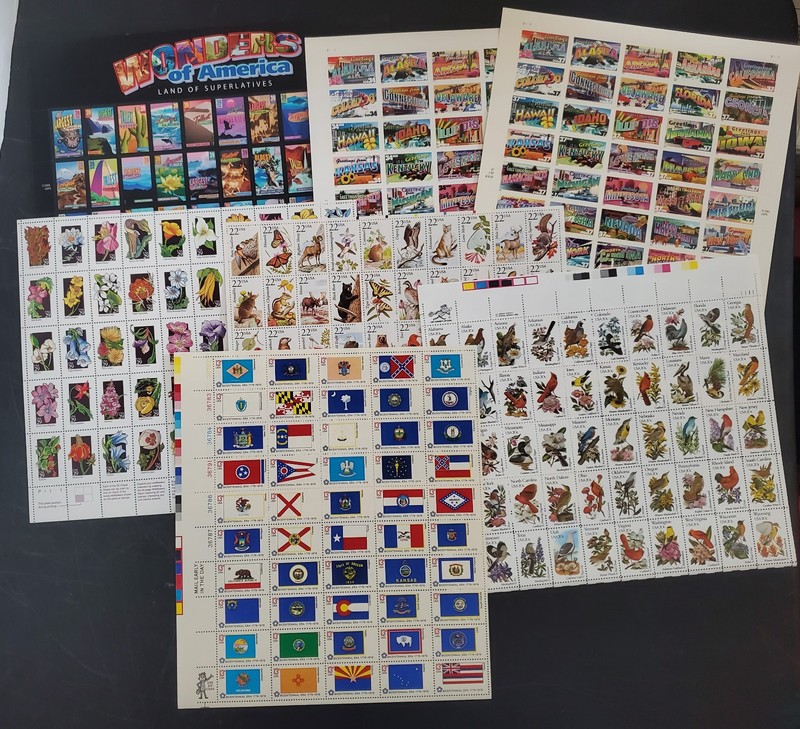 US Stamp States Sheet Collection 1970s-2000 VF NH - 6 Different Sheets