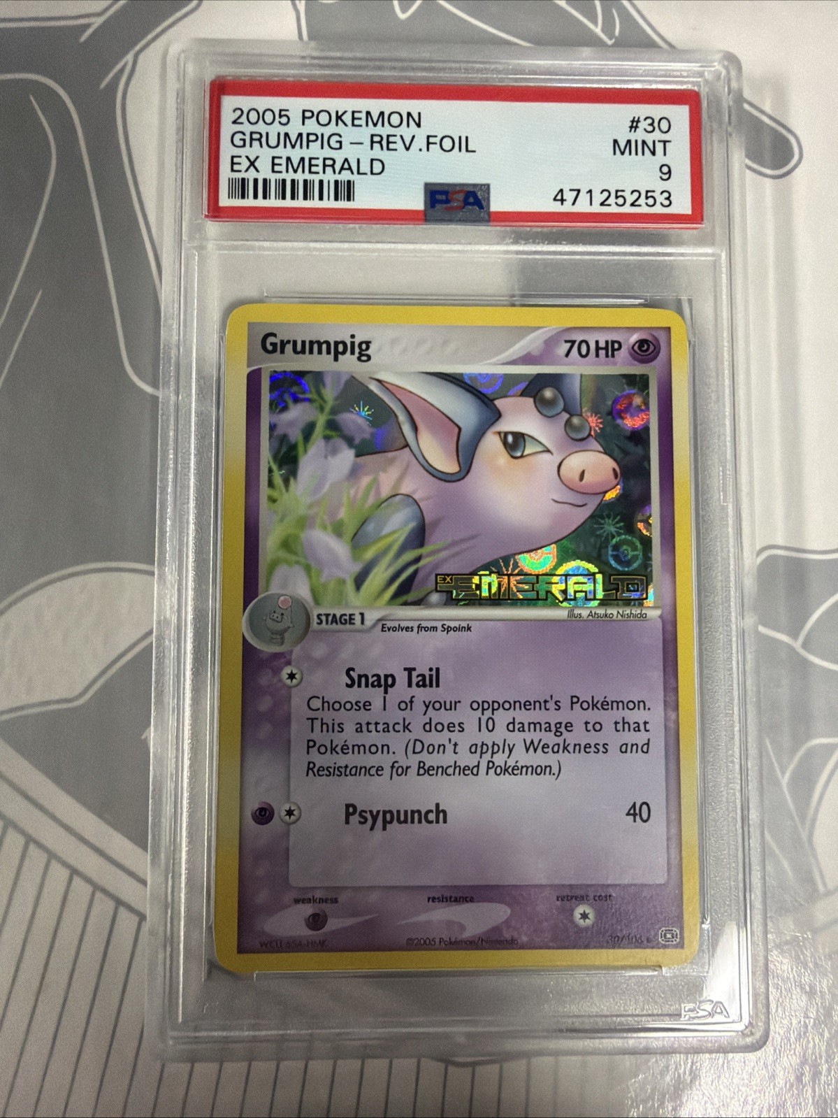 Pokemon Grumpig EX Emerald Reverse Holo foil #30 PSA 9 Mint
