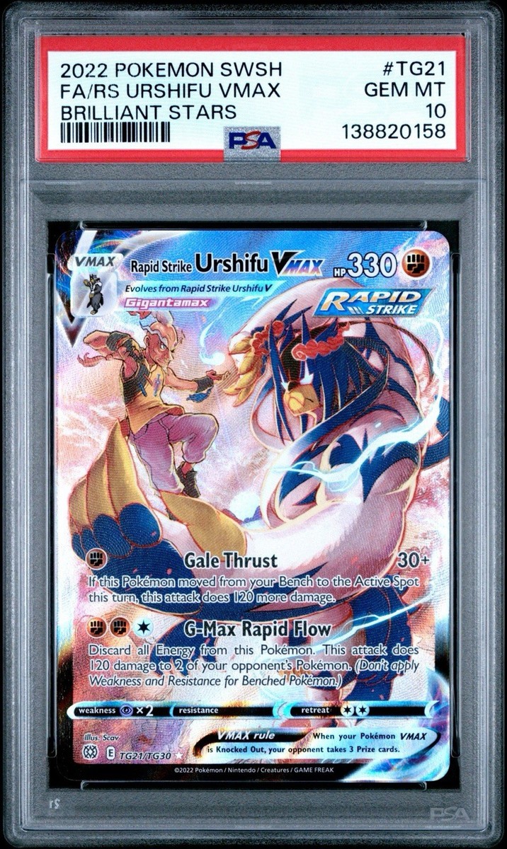 Rapid Strike Urshifu VMAX TG21/TG30 Brilliant Stars PSA 10 Gem