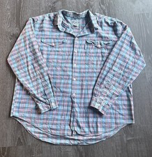 Vintage Levi's Silver Label Denim Striped Flannel Button Down Shirt Size Xl