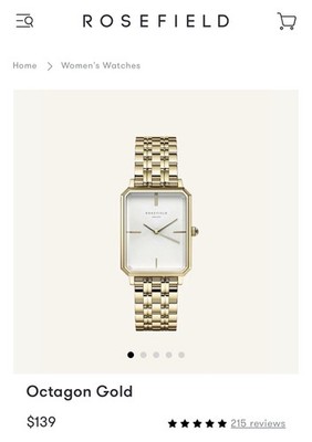 Rosefield Octagon Gold Women s Watch Excellent Condition