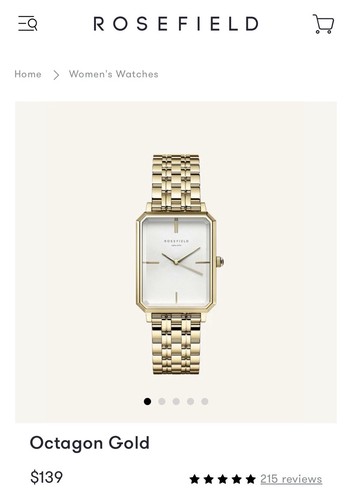 Rosefield Octagon Gold Women’s Watch Excellent Condition