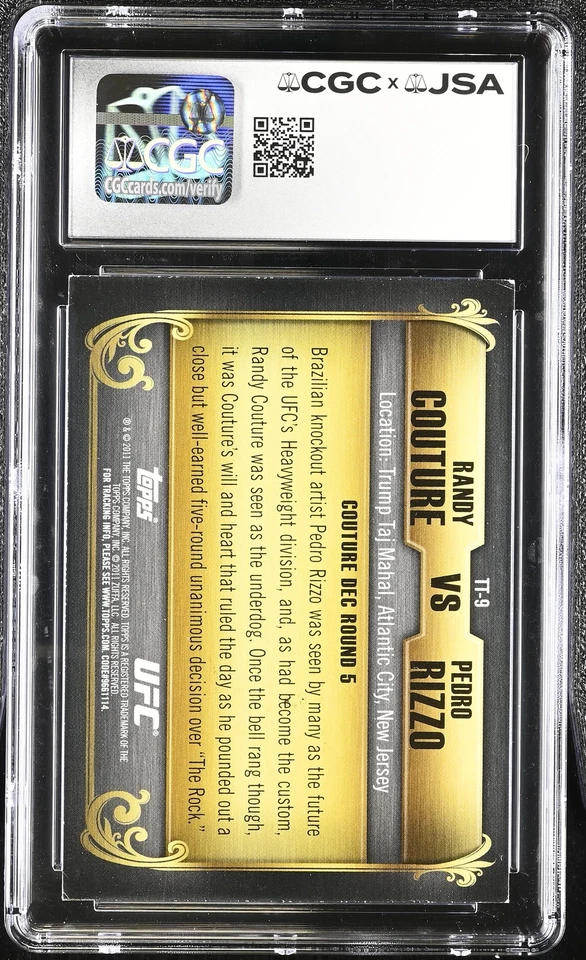 2011 Topps UFC Title Shot #TT-9 Randy Couture JSA AUTO 9 - CGC 6 - Image 2 of 2