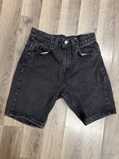 Vintage Levi s 505 Orange Tab Black Denim Jean Shorts USA Made Men s W29 29x6